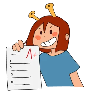 👌 ebe67227 A+ оценка, школа, успех, достижение, счастливый, студент telegram sticker