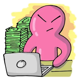 🤪 08f573db dinheiro, laptop, riqueza, computador, finanças telegram sticker