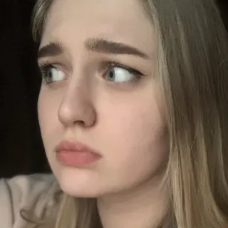 😔 43951ce4 mulher, retrato, loira, menina, pessoa, jovem, feminino whatsapp sticker