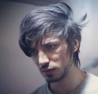 😒 1ef451c6 homme, portrait, personne, photo de tête, cheveux gris, jeune adulte whatsapp sticker