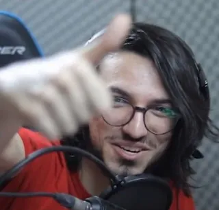 👍 6abc05f1 homme, pouce levé, lunettes, portrait, personne whatsapp sticker