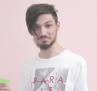 🧐 6aecb21d PARALLEL parallèle, homme, portrait, t-shirt, décontracté whatsapp sticker