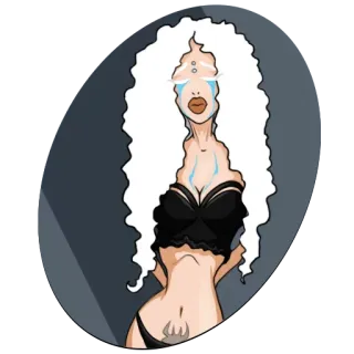 😢 b2b2c398 女人, 卡通, 内衣, 角色 telegram sticker