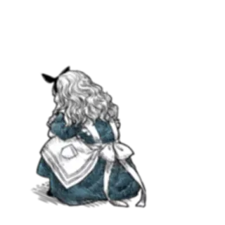 😞 97a23d64 Alice Alice in Wonderland 爱丽丝, 仙境, 书, 女孩, 儿童, 幻想, 连衣裙 telegram sticker