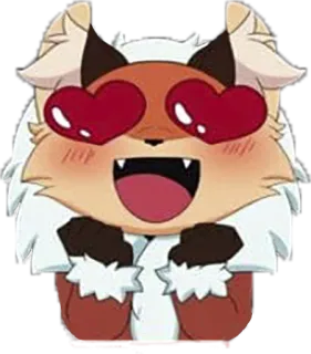 😍 39536a78 fox, cute, animal, heart eyes, love, cartoon telegram sticker