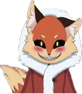 😬 73c13784 fox, anime, creepy, monster, cartoon, animal telegram sticker