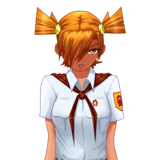 👿 e34d5243 动漫, 女孩, 校服, 红星, 双马尾 telegram sticker