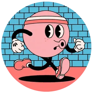 😮 b9d69201 Dibujo animado, Correr, Personaje, Vintage, Deporte, Ejercicio telegram sticker