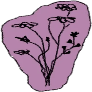 🌱 98ea96ff 花, 花柄, イラスト, 自然, 紫 telegram sticker