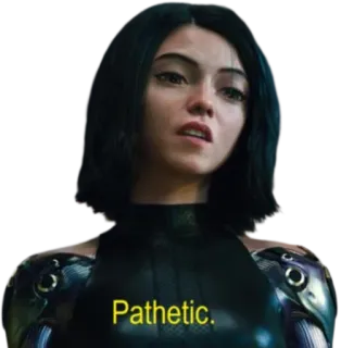 😒 f76a7c93 Alita Alita: Battle Angel Pathetic. alita, alita battle angel, erbärmlich, film, cyborg, manga telegram sticker