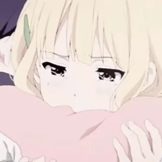 🚀 2933fe6d fille anime, mignon, triste, kawaii, câlin telegram sticker