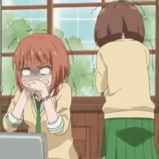 🚀 9d58a410 animé, effrayé, choqué, gêné, fille animé, étudiant, uniforme scolaire telegram sticker