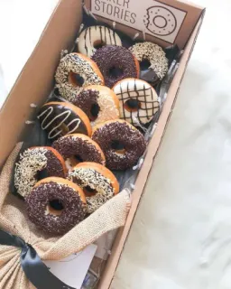 🍩 3ec04b3e BAKER STORIES bánh donut, đồ ăn, kẹo, tráng miệng, hộp telegram sticker