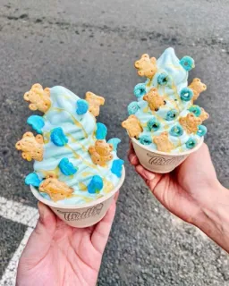 🍨 4e35a70b kem, tráng miệng, kẹo, thức ăn, đồ ăn vặt, snack, bánh quy gấu telegram sticker