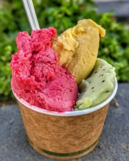 🍨 51f2065a kem, gelato, tráng miệng, đồ ăn, ngọt, món ngon, muỗng, cốc telegram sticker