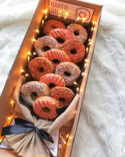 🍩 8b471768 BAKER STORIES bánh donut, đồ ăn, bánh nướng, món tráng miệng, hộp, kẹo telegram sticker