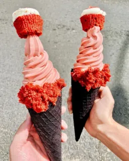 🍦 bc5378a1 kem, tráng miệng, đồ ăn, đồ ngọt, bánh cupcake, ốc quế telegram sticker