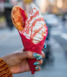 🍦 f212fdc2 kem, món tráng miệng, ốc quế, thức ăn, ngọt, pizza telegram sticker