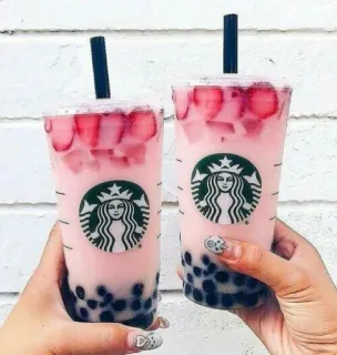 🥤 f72cf5f3 starbucks, đồ uống, dâu tây, nước giải khát, boba, sữa lắc telegram sticker