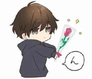 🌹 4447f7ae ん 动漫, 玫瑰, 男孩, 卡通, 可爱 telegram sticker