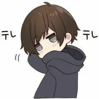 😁 6cedb190 テレ 动漫, 漫画, Q版, 脸红, 可爱, 卡通 telegram sticker