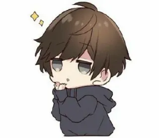 👏 83268e80 动漫, Q版, 可爱, 男孩, 角色, 连帽衫 telegram sticker