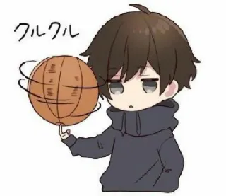 🏀 8f607fab クルクル 动漫, 篮球, 可爱, Q版, 卡通, 绘画 telegram sticker