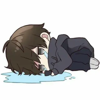 😭 bc843a7b 悲伤, 哭泣, 情绪, 卡通, 忧郁, 眼泪, 躺着 telegram sticker