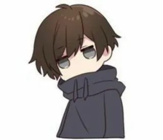 😶 e9e6a5fc 动漫, Q版, 角色, 男孩, 连帽衫, 可爱, 漫画 telegram sticker