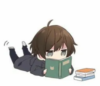 📚 f180964b 动漫, Q版, 阅读, 书, 可爱, 卡通 telegram sticker