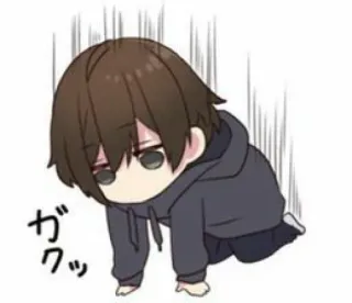 💔 f5e54cc0 ガクッ 动漫, 漫画, Q版, 疲惫, 伤心 telegram sticker