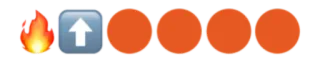 🔥 0d9d142e fire, up arrow, orange circles, emoji, hot, direction, graphic telegram sticker