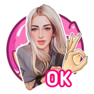 👌 2b154c6e OK ok, gesture, woman, approval, expression telegram sticker
