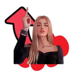 ⬆️ 2b5aa372 woman, middle finger, offensive gesture, girl, up arrow, red telegram sticker