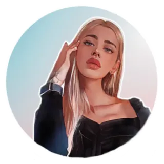 🥰 e9ec2155 woman, portrait, girl, illustration, digital art, blonde hair telegram sticker