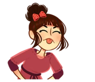 😝 664dd6c2 cartoon, anime, girl, cute, tongue out, silly whatsapp sticker