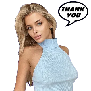 😀 1230d1b6 THANK YOU danke, ausdruck, höflich, blond, frau whatsapp sticker
