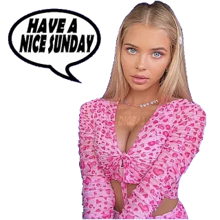 📅 1283a52b HAVE A NICE SUNDAY Sonntag, Gruß, Frau, Rosa, Herzen whatsapp sticker