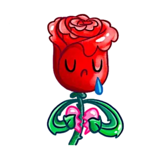 💔 01e6a08b rose, sad, broken heart, flower, tear, heartbreak whatsapp sticker