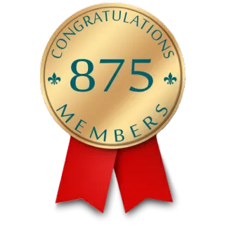⚜ 1ba39475 CONGRATULATIONS 875 MEMBERS congratulazioni, membri, successo, celebrazione telegram sticker