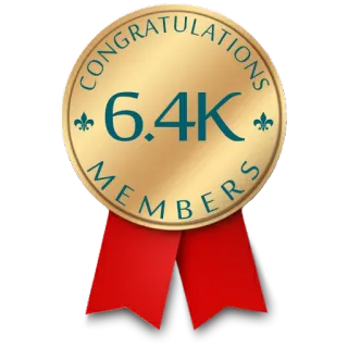 ⚜ 2c3c59f4 CONGRATULATIONS 6.4K MEMBERS congratulazioni, membri, successo, oro, celebrazione, social media telegram sticker