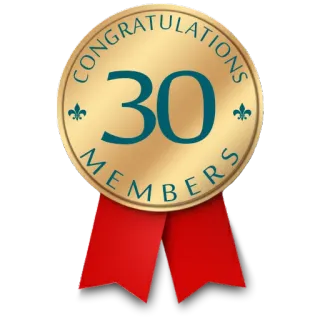 ⚜ 3ef445e4 CONGRATULATIONS 30 MEMBERS congratulazioni, membri, successo, celebrazione, badge, premio telegram sticker