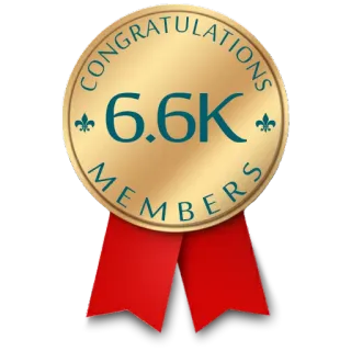⚜ 43f123ff CONGRATULATIONS 6.6K MEMBERS congratulazioni, membri, celebrazione, successo, badge, community telegram sticker
