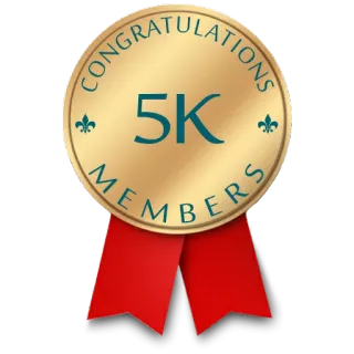 ⚜ 908af953 CONGRATULATIONS 5K MEMBERS congratulazioni, 5k, membri, traguardo, celebrazione, badge telegram sticker