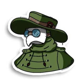 👒 2d8dd49b doktor plagi, maska, ptasia maska, historyczny, lekarz, pandemia telegram sticker