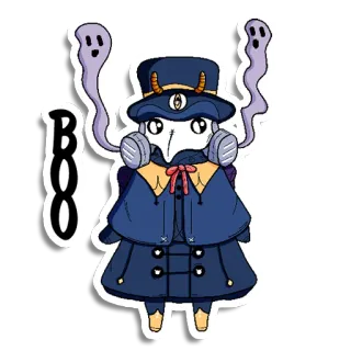 💀 f6d96387 BOO duch, halloween, uroczy, postać, naklejka, straszny, zabawny telegram sticker