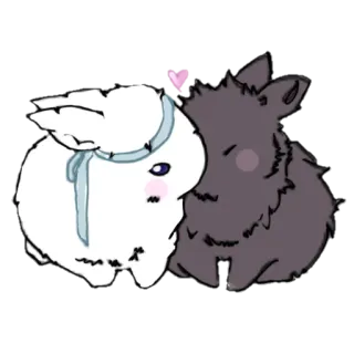 😘 1296f62c królik, zwierzę, słodki, miłość, uczuć, przywiązanie telegram sticker