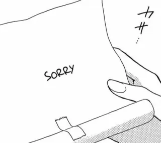 😞 054d5779 SORRY apology, sorry, letter, paper, tape whatsapp sticker