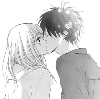 ❤ 06f06b6a anime, kiss, love, romance, couple, manga whatsapp sticker