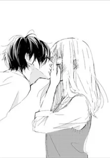 ❤ 0e8debde romance, kiss, love, relationship, couple, manga, anime whatsapp sticker